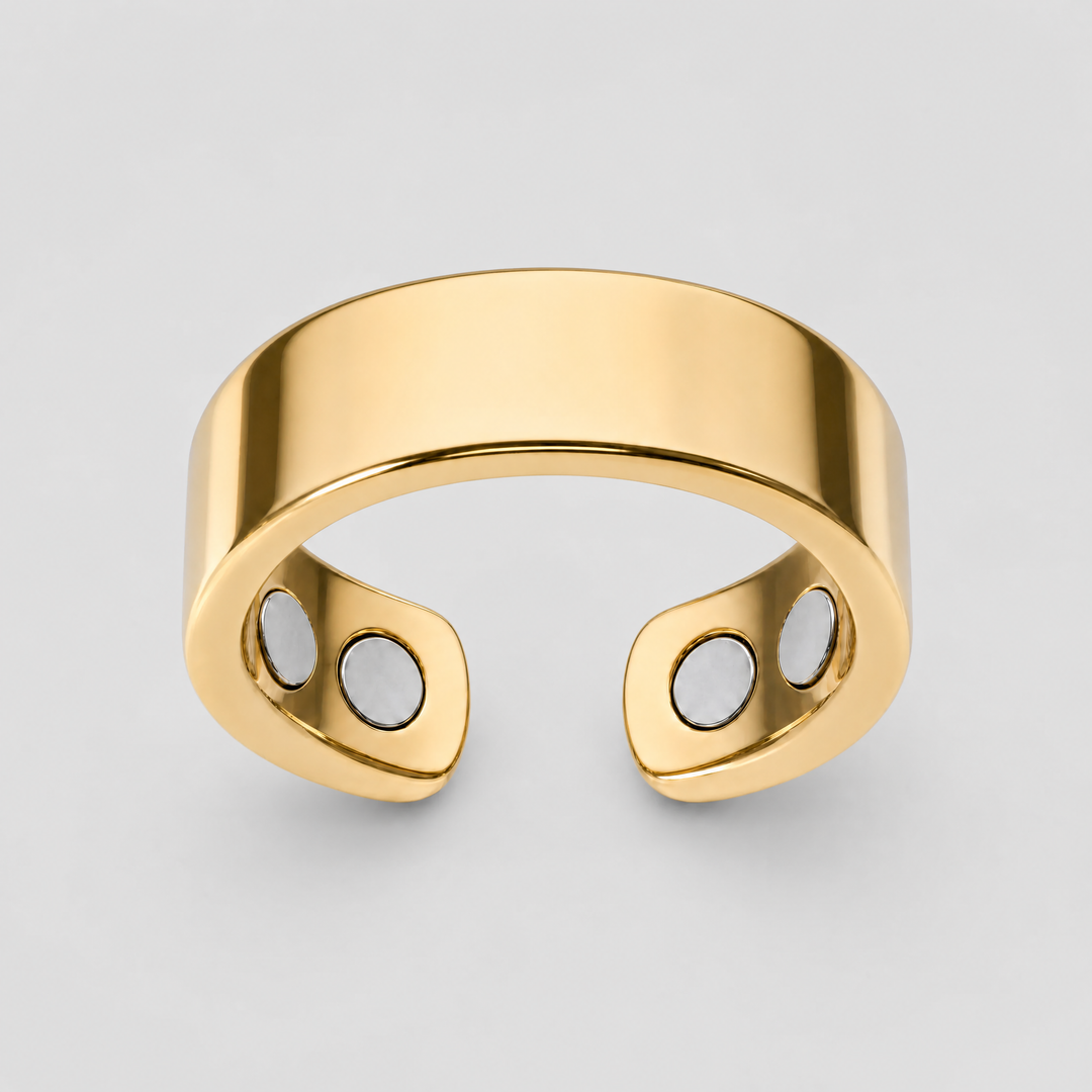 Hematix gold magnetic ring with four magnets