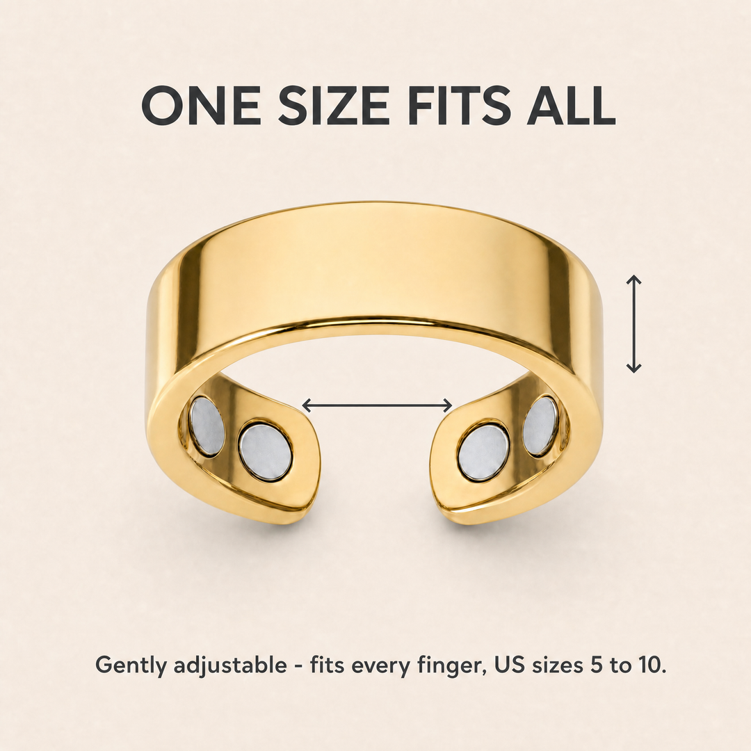One size fits all - adjustable Hematix gold ring