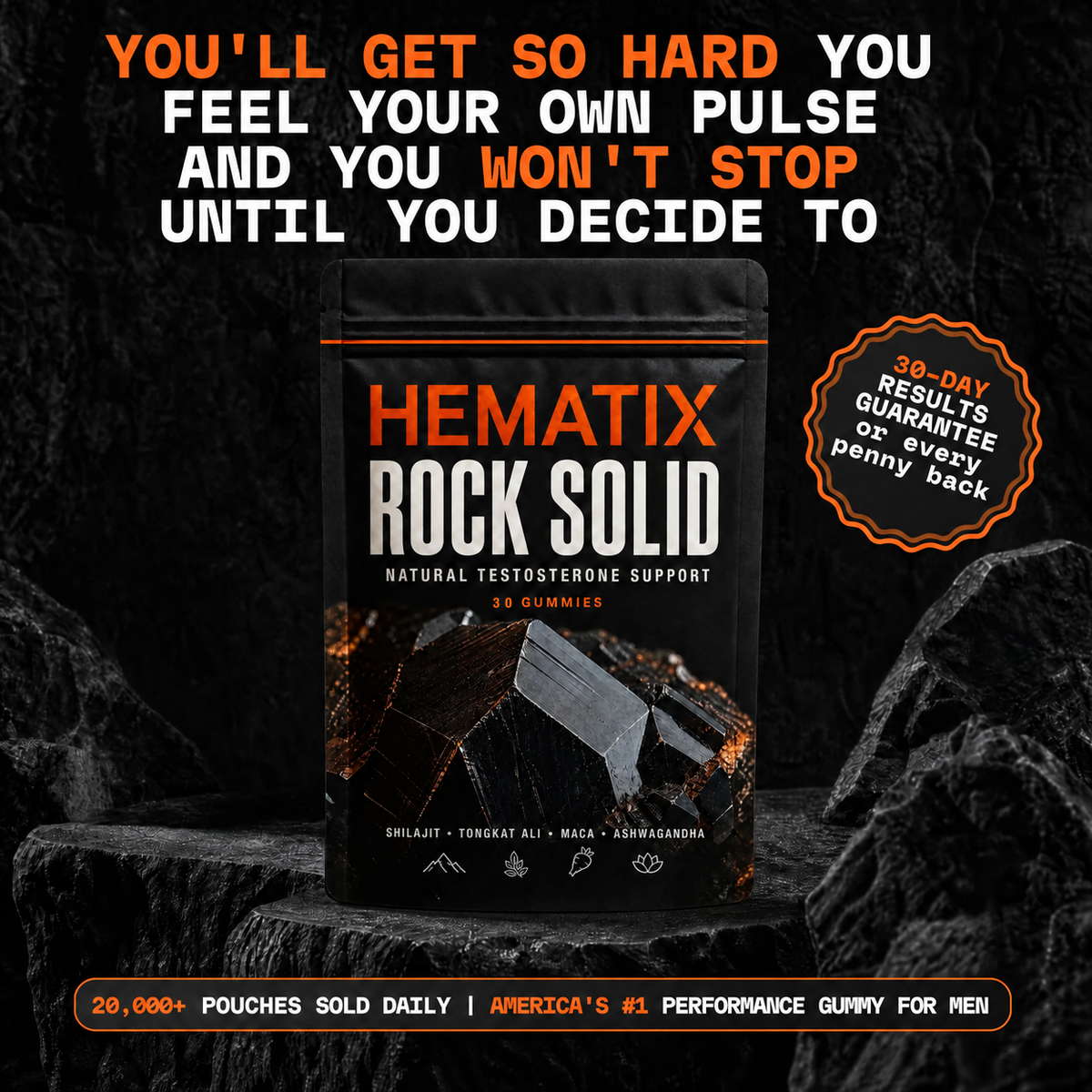 HEMATIX ROCK SOLID — hard in hours, fired up all day