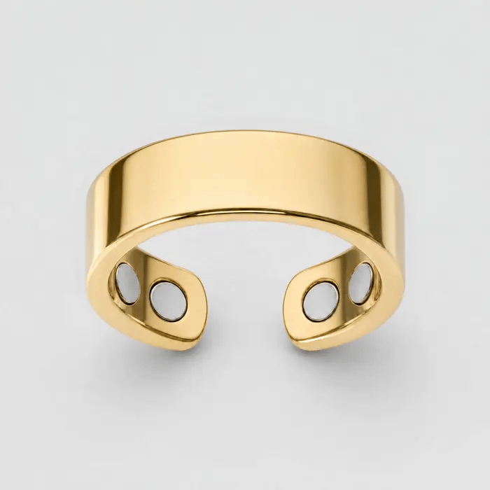 Hematix gold ring with pulsing magnetic waves