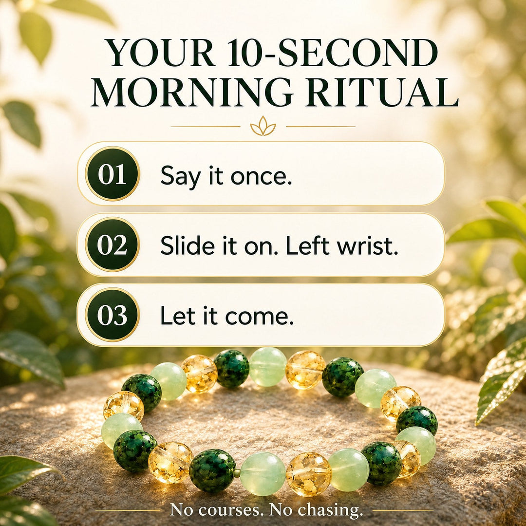 Your 10-second morning ritual — say it once, slide it on, let it come